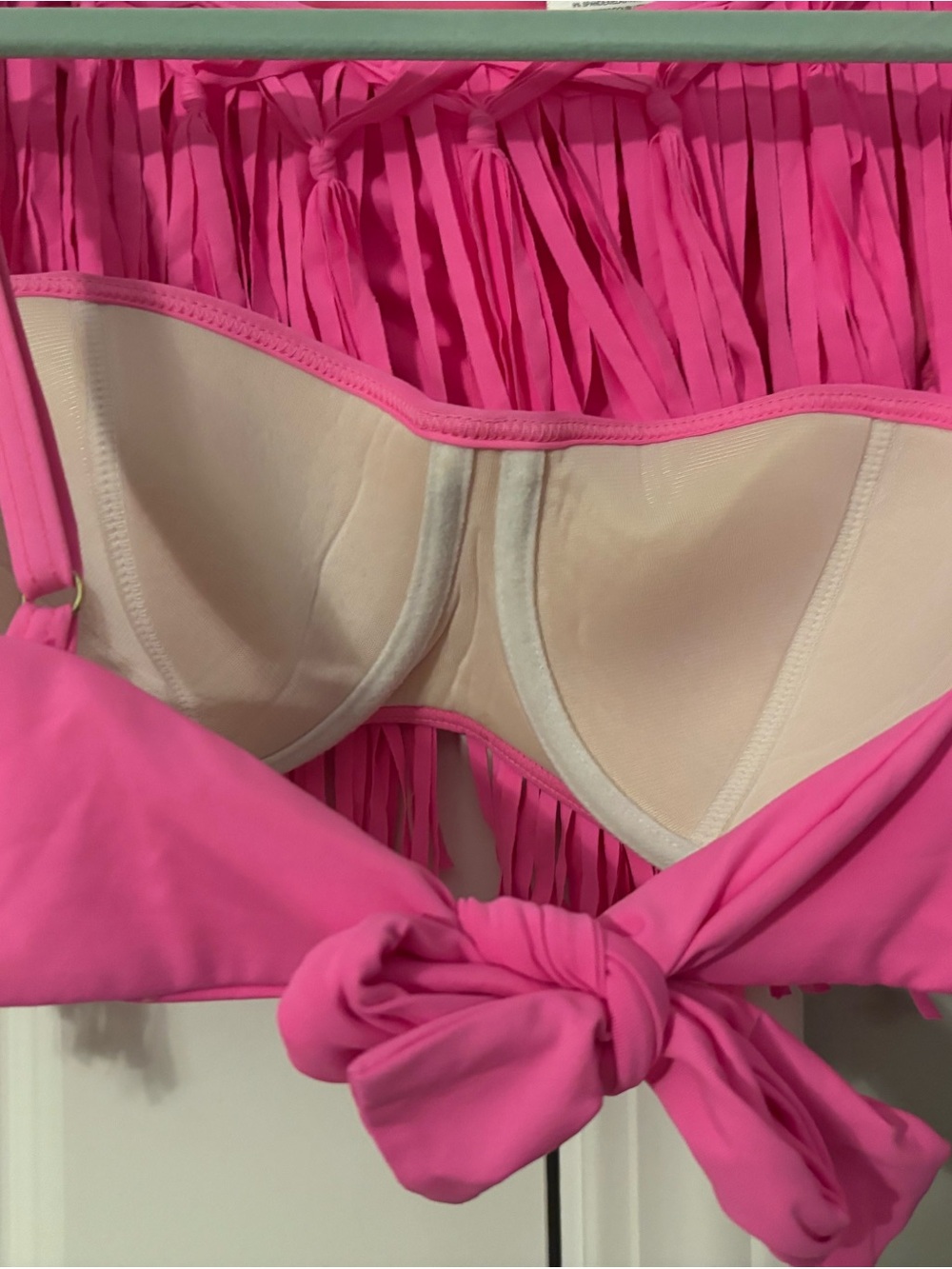 Coco Rave Hot Pink Fringe Bikini Set - Picture 4 of 6